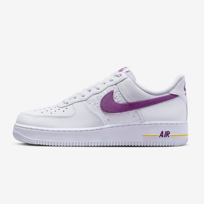 Nike Air Force 1 Low EMB 'Bold Berry' - White Sneakers with Purple Swoosh & Yellow Accents for a Vibrant Look | FJ4209-100