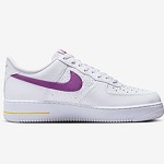 Nike Air Force 1 Low EMB 'Bold Berry' - White Sneakers with Purple Swoosh and Yellow Accents