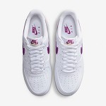 Nike Air Force 1 Low EMB 'Bold Berry' - White Sneakers with Purple Swoosh and Yellow Accents