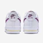 Nike Air Force 1 Low EMB 'Bold Berry' - White Sneakers with Purple Swoosh and Yellow Accents