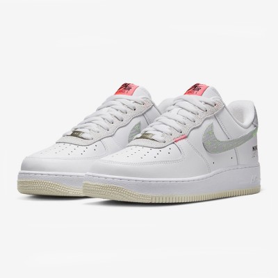 Nike Air Force 1 Low 'Just Do It' - White Sneakers with Neon Swoosh & Signature Branding | FB1853-111