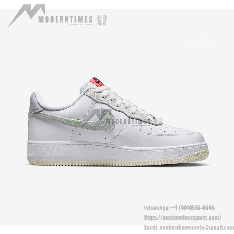 Nike Air Force 1 Low 'Just Do It' - White Sneakers with Neon Swoosh and Signature Branding