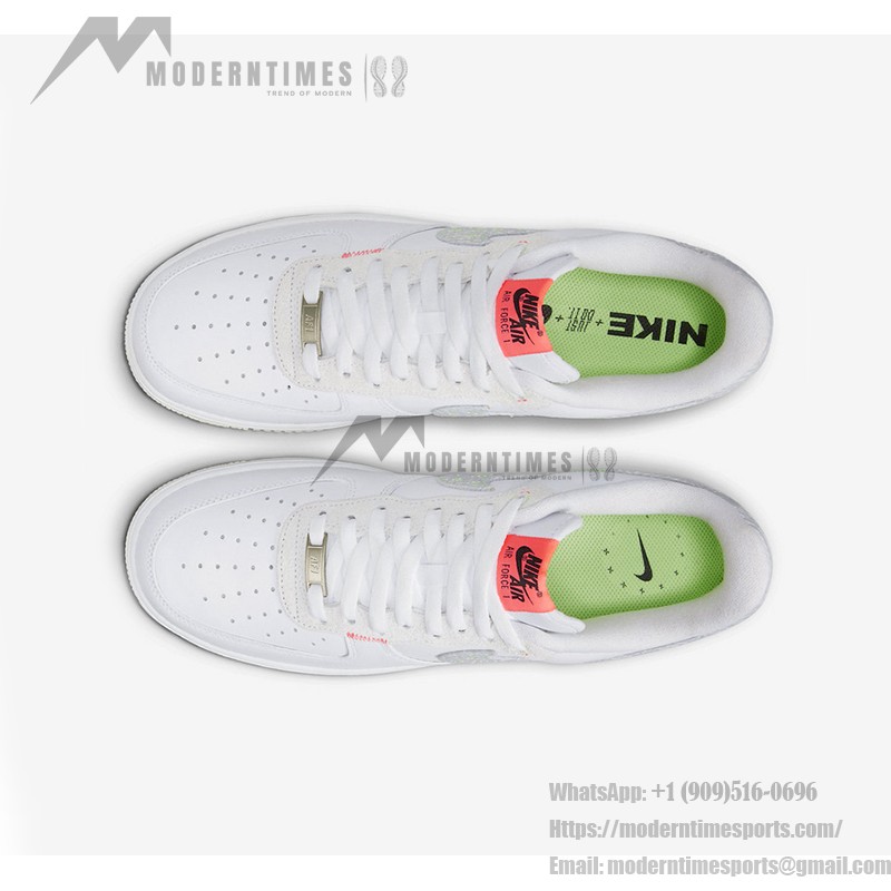 Nike Air Force 1 Low 'Just Do It' - White Sneakers with Neon Swoosh and Signature Branding