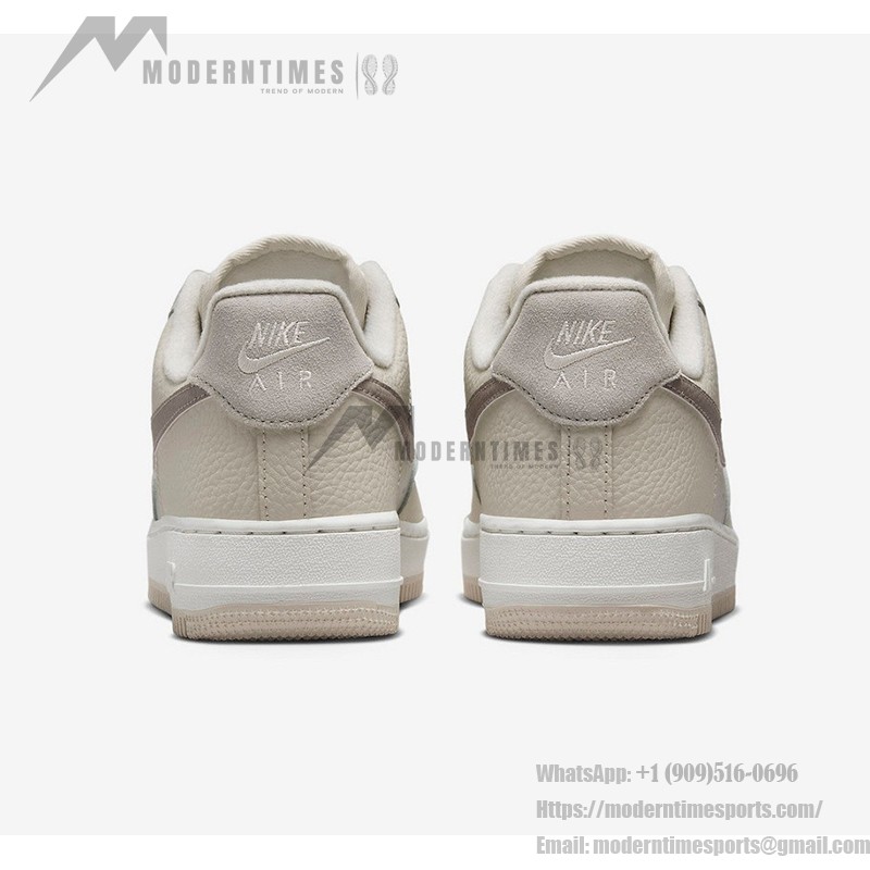 Nike Air Force 1 Low 'Neutral Tone' beige leather sneakers with earthy swoosh for minimalist style