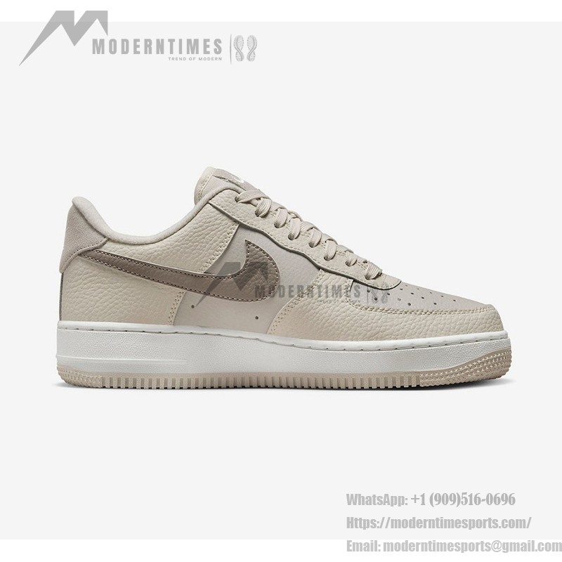 Nike Air Force 1 Low 'Neutral Tone' beige leather sneakers with earthy swoosh for minimalist style