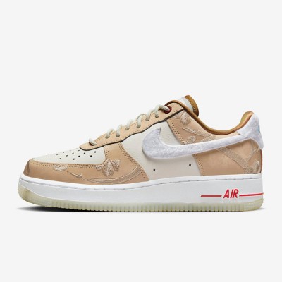 Nike Air Force 1 Low "Cream/Beige Embroidery" Classic Low-Top Sneakers FD4341-101 | Trendy Streetwear Shoes for Men & Women