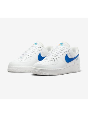 Nike Air Force 1 Low FN7804-100 - White Sneakers with Vibrant Blue Swoosh for a Fresh, Minimalist Style
