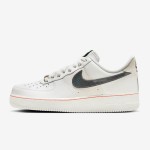 Nike Air Force 1 Low FN8892-191 - 크림색 스니커즈, 텍스처 블랙 스우시와 오렌지 포인트