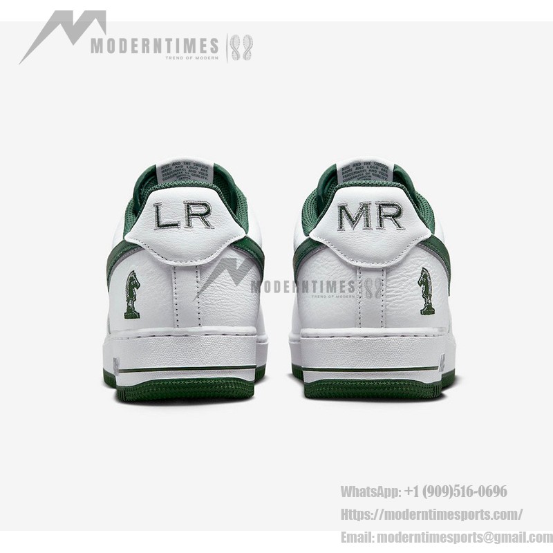 Nike Air Force 1 Low 'Four Horsemen' - White Sneakers with Green Swoosh & Chess Knight Detail