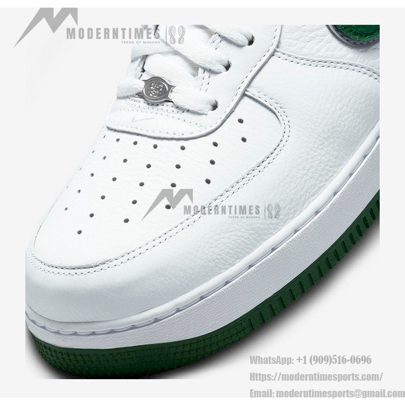 Nike Air Force 1 Low 'Four Horsemen' - White Sneakers with Green Swoosh & Chess Knight Detail