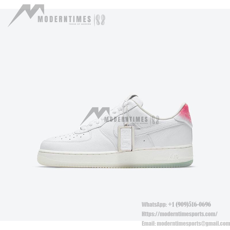 Nike Air Force 1 Low 'GOT 'EM' DC3287-111 - White Leather Sneakers with Pink Gradient Heel