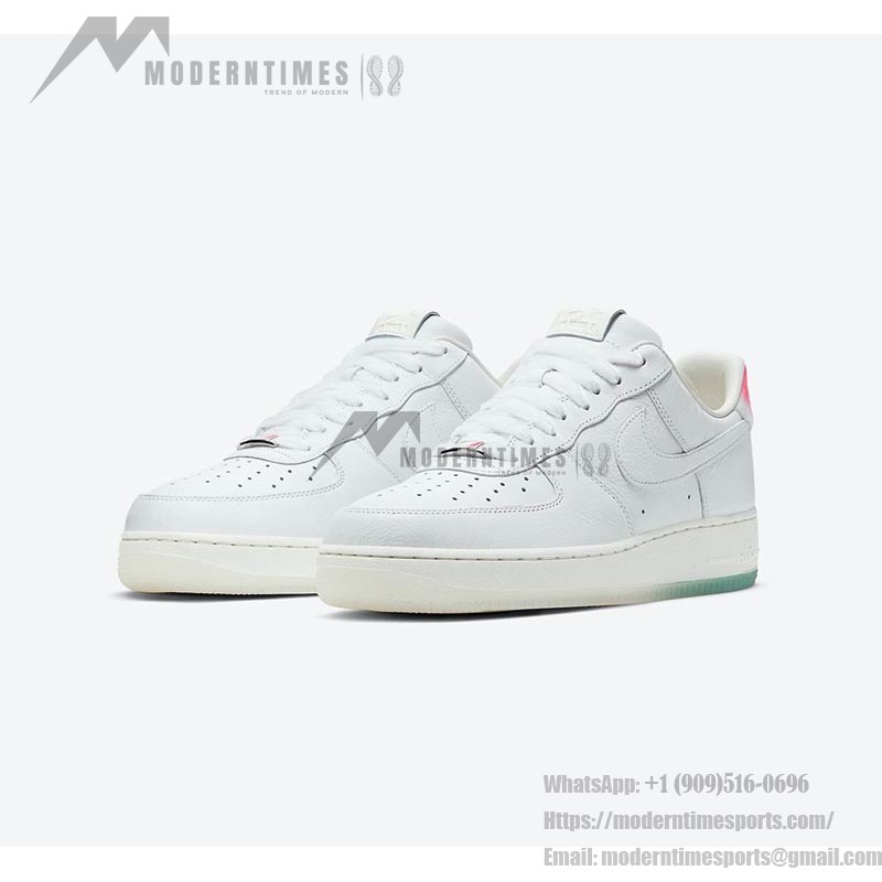 Nike Air Force 1 Low 'GOT 'EM' DC3287-111 - White Leather Sneakers with Pink Gradient Heel