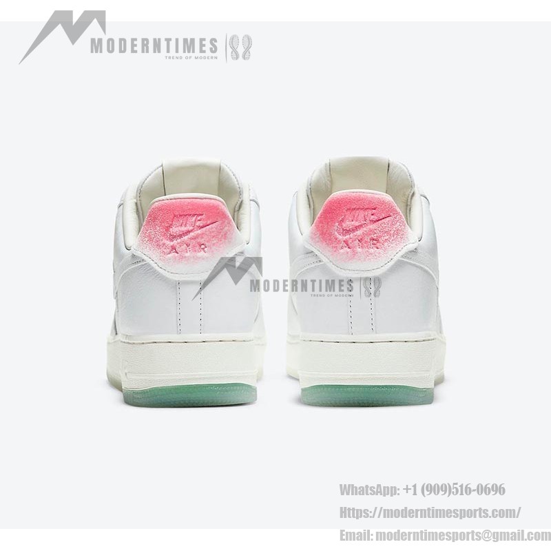 Nike Air Force 1 Low 'GOT 'EM' DC3287-111 - White Leather Sneakers with Pink Gradient Heel