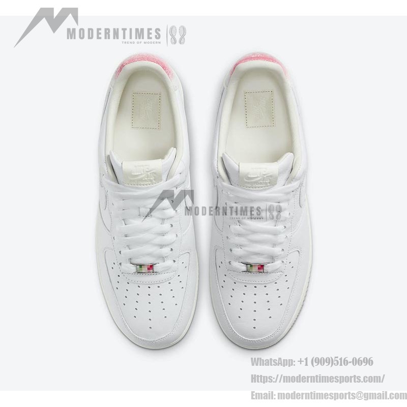 Nike Air Force 1 Low 'GOT 'EM' DC3287-111 - White Leather Sneakers with Pink Gradient Heel