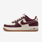 Nike Air Force 1 Low GS DQ5972-100 - Cream and burgundy sneakers with gum sole for stylish streetwear