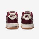 Nike Air Force 1 Low GS DQ5972-100 - Cream and burgundy sneakers with gum sole for stylish streetwear