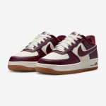 Nike Air Force 1 Low GS DQ5972-100 - Cream and burgundy sneakers with gum sole for stylish streetwear