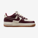 Nike Air Force 1 Low GS DQ5972-100 - Cream and burgundy sneakers with gum sole for stylish streetwear