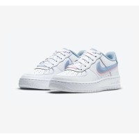 Nike Air Force 1 Low GS 'Double Swoosh' CW1574-100 - パステルピンク＆ブルーのスウッシュが特徴のホワイトスニーカー | 若々しいストリートスタイルに最適