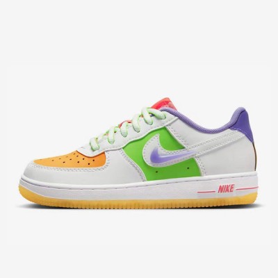 Nike Air Force 1 Low GS FD1036-100 - Vibrant Multicolor Sneakers with Translucent Swoosh for Bold Streetwear Style