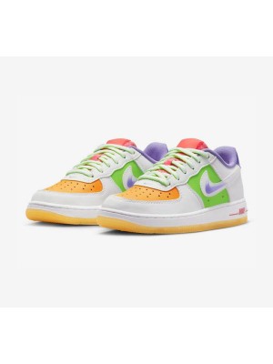 Nike Air Force 1 Low GS FD1036-100 - 반투명 스우시와 화려한 멀티컬러로 대담한 스트리트 스타일 완성