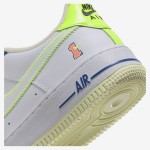 Nike Air Force 1 Low 'Player One' GS - White Sneakers with Neon and Blue Accents for a Retro Look