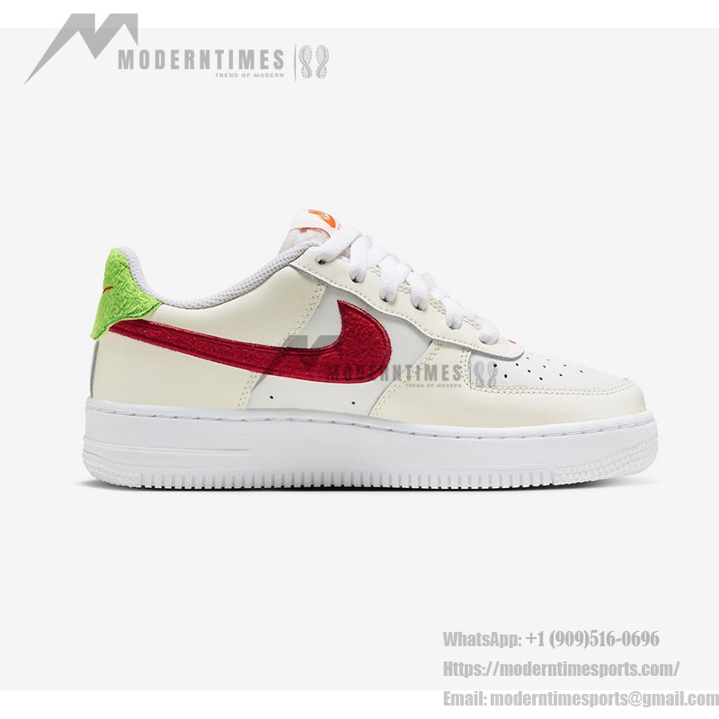 Nike Air Force 1 Low 'Year of the Rabbit' GS - Cream Sneakers with Orange Swoosh and Rabbit Details