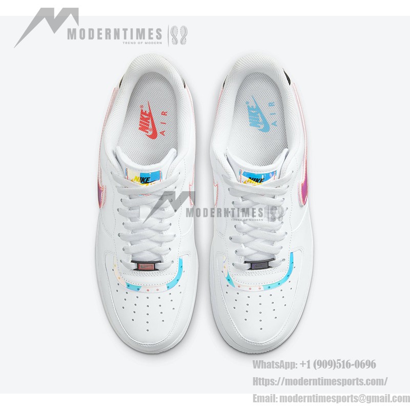 Nike Air Force 1 Low "Have A Good Game" DC0710-191 White Sneakers with Iridescent Overlays and Glow-in-the-Dark Details