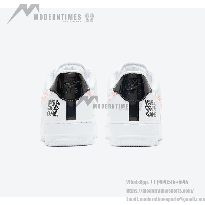 Nike Air Force 1 Low "Have A Good Game" DC0710-191 White Sneakers with Iridescent Overlays and Glow-in-the-Dark Details