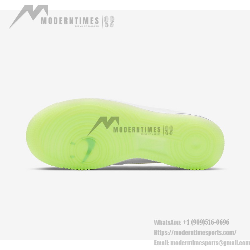 Nike Air Force 1 Low 'Have A Nike Day' - White Sneakers with Translucent Swoosh and Neon Green Sole