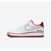 Nike Air Force 1 Low 'Hello' - Weiße Sneaker mit Roten Akzenten & Einzigartigem Hello-Branding | CZ0327-100