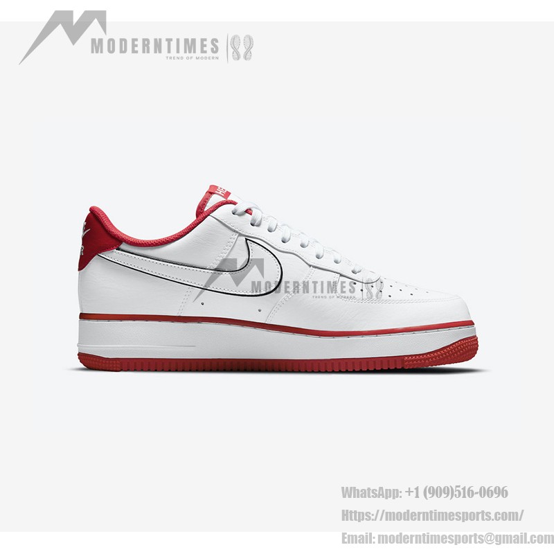 Nike Air Force 1 Low 'Hello' - White Sneakers with Red Accents and Hello Branding