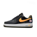 Nike Air Force 1 Low "Hoops" black sneakers with yellow Swoosh and basketball-inspired design