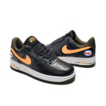 Nike Air Force 1 Low "Hoops" black sneakers with yellow Swoosh and basketball-inspired design