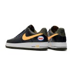 Nike Air Force 1 Low "Hoops" black sneakers with yellow Swoosh and basketball-inspired design