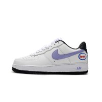 Nike Air Force 1 Low 'Hoops' - White Sneakers with Purple Swoosh & Basketball-Inspired Design for Sporty Style | DH7440-100