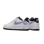 Nike Air Force 1 Low 'Hoops' - White Sneakers with Purple Swoosh & Basketball-Inspired Design