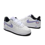 Nike Air Force 1 Low 'Hoops' - White Sneakers with Purple Swoosh & Basketball-Inspired Design