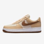 Nike Air Force 1 Low "Inspected By Swoosh" Beige Sneakers with Brown Swoosh