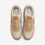 Nike Air Force 1 Low "Inspected By Swoosh" Beige Sneakers with Brown Swoosh