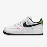 Nike Air Force 1 Low "Just Do It" White Sneakers with Black and Red Details