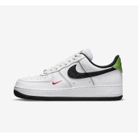 Nike Air Force 1 Low "Just Do It" - White Sneakers with Black & Red Details and Iconic "Just Do It" Branding