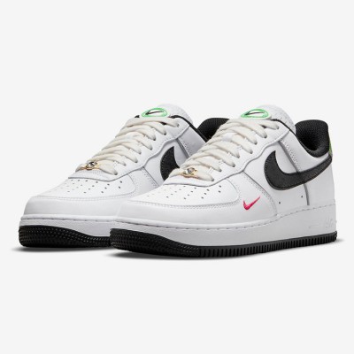 Nike Air Force 1 Low "Just Do It" - White Sneakers with Black & Red Details and Iconic "Just Do It" Branding