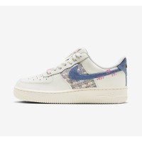 Nike Air Force 1 Low "Just Do It" - Cream Sneakers with Blue Denim Swoosh & Colorful Tweed Accents for a Trendy Look | FJ7740-141