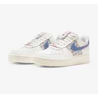 Nike Air Force 1 Low "Just Do It" - Cream Sneakers with Blue Denim Swoosh & Colorful Tweed Accents for a Trendy Look | FJ7740-141