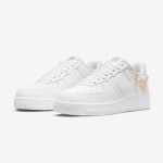 Nike Air Force 1 Low LX 'Lucky Charms' DD1525-100 - Premium white sneakers with gold chain and charm details