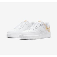 Nike Air Force 1 Low LX 'Lucky Charms' DD1525-100 - Premium White Sneakers with Gold Chain & Elegant Charm Details