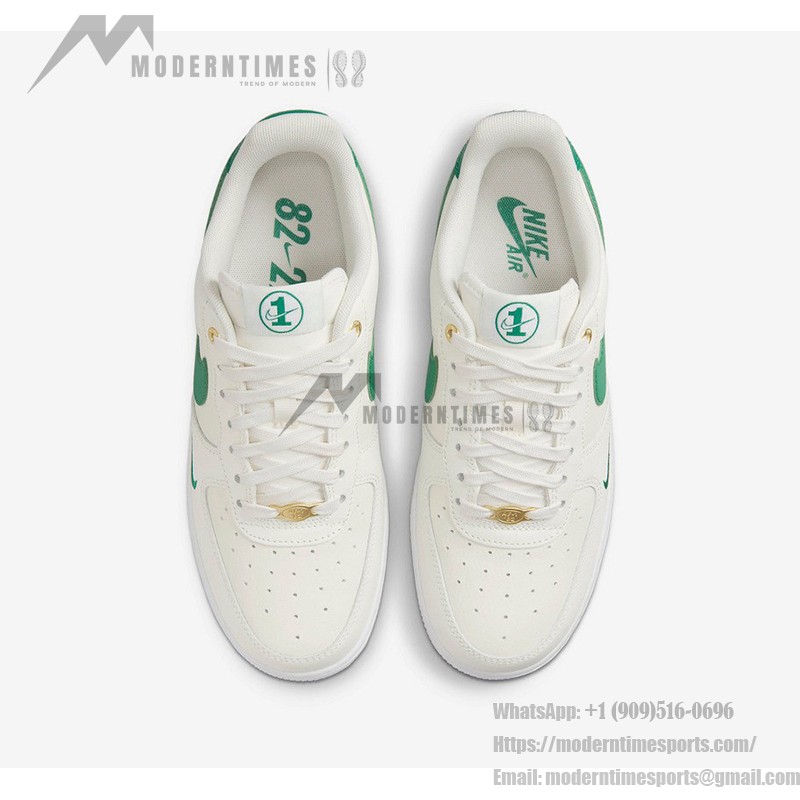 Nike Air Force 1 Low 'Malachite' Cream Sneakers with Green Accents