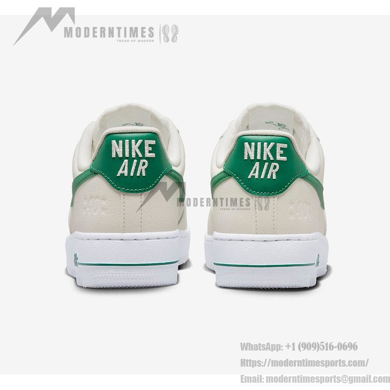 Nike Air Force 1 Low 'Malachite' Cream Sneakers with Green Accents