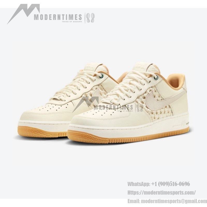 Nike Air Force 1 Low "NAI-KE" FN0369-101 - Cream Leather with Woven Panels